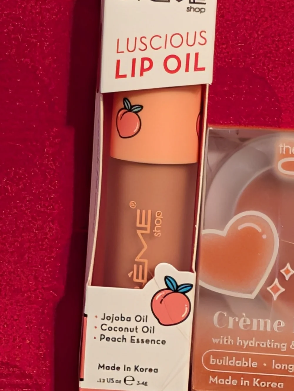 Peach Cobbler Luscious Lip Oil & Crème Blush Balm Teddy Bear By The Crème Shop